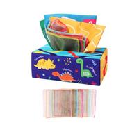 mophrati Fun Rub Tissue Box Busy Pull Tissues Interactive Plush Toys Enhancing Sensory Skills In Early Education Kids Early Learning Dance Scarf Interactive Toys, 20 silk 3