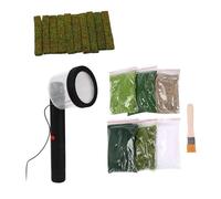 mophrati Garden Decoration Accessories With Flocking Grass Applicator 1 Applicator 10 Bushes And 6 Static Grass DIY Landscapes Modeling Hobby Craft DIY Project Accessories Kits