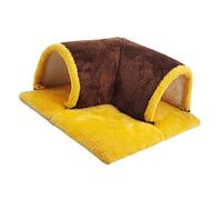 mophrati Guinea Pig Hideout Incorporates Plush Providing Deep Space And Removable Mat For Cozy Rest Area For Small Pets Guinea Pig Hideout Small Animals Hamster Tunnel, Coffee Color