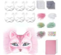 mophrati Halloween Party Cat Mask With Adhesive Stickers Lightweight And Easy To Shape Cosplay Masquerade Mask Party Mask Masks