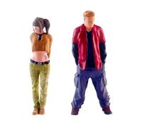 mophrati Handcrafted 1/64 People Figures Masters In Miniature Boy Girl Models Scale For Sand Tables And Decor Fairy Gardens 1/64 Models People Figures Resin Dollhouse Model