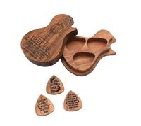 mophrati Handcrafted Guitar Picks Storage Holder Organizer Wood Beautiful Lightweight Gift For Music Lovers Thoughtful DesignThe Pick Collector Is Designed With 3 Grooves Inside
