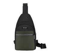 mophrati Hands Free No Burden Large Capacity Chest Bag For Men Polyester Outdoors Chest Bags Pack With Earphone Hole, green