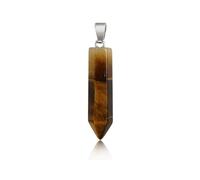 mophrati Hexagon Column Charm Exquisite Men Making Findings Hanging Pendants Pointed Crystal Charms for Keychains Decorations, Brown