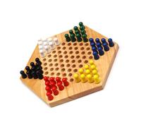 mophrati Hexagon Wood Educational Board Chinese Checkers Family Traditional Pieces Preschool Strategy Chess Kids Kindergarten
