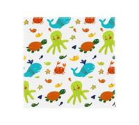 mophrati Highchair Splat Mat Playmat Carpet Cartoon Printed Washable Foldable Waterproof Children for Household Camping Pad, sea World, 110 * 110cm