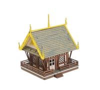 mophrati House Building Kits Wooden Temple Puzzle For DIY Project Assembly And Skill Development Fun Spatial Imagination Architectural Scene Mini Building Blocks Puzzles