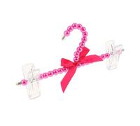 mophrati Imitation Hook Hangers Hangers With Durability Plastic Hanger Plastic Resistant Pearl And Exquisite Imitation Bead, Red, 24cm