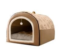 mophrati Indoor Removable Dog Cat Bed Cat Dog House Shelter With Sturdy Structure All Pet Sizes For Every Season. House Structure Is Made Of Special Sponge, Brown, L