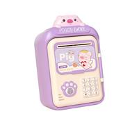 mophrati Innovative Piggy Bank Electronic Toy for Kids Challenging Savings with Auto Roll in Cash Feature Engaging Method Electronic Piggy Bank for Kids Toy, Violet, 14.5x11.5x25cm