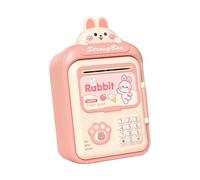 mophrati Innovative Piggy Bank Electronic Toy for Kids Challenging Savings with Auto Roll in Cash Feature Engaging Method Electronic Piggy Bank for Kids Toy, Pink, 14.5x11.5x25cm