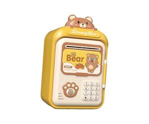 mophrati Innovative Piggy Bank Electronic Toy for Kids Challenging Savings with Auto Roll in Cash Feature Engaging Method Electronic Piggy Bank for Kids Toy, Yellow, 14.5x11.5x25cm