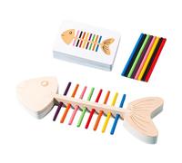 mophrati Kids Developmental Toy Fish Bone Pairing Wooden Color Sorting For Enhancing Hand Eye Coordination Through Engaging Play Colorful Matching For Toddlers Paired Cognition