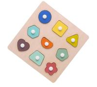 mophrati Kids Wood Grasp Board Boys Girls Geometric Shape Digital Peg Preschool Game Color Sorting Early Educational Puzzles