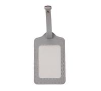 mophrati Leather Luggage Tag Address Holder Baggage Boarding Shipping Tags Portable Anti-Lost Identifier Card Label Accessories, Gray