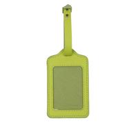 mophrati Leather Luggage Tag Address Holder Baggage Boarding Shipping Tags Portable Anti-Lost Identifier Card Label Accessories, Light Green