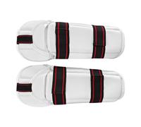 mophrati Lightweight Adjustable Arm Shin Guards Protector Support Effective For Karate Kickboxing And Martial Arts Training Activities Breathable Inner Adjustable Elastic Strap , White , L