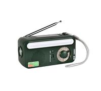 mophrati Lightweight Compact And Easy To Carry Multifunctional Radio With Hand Crank Solar USB Charging With Battery AMFMSW Radio, green