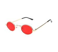 mophrati Lightweight Metal Retro Glasses For Men Stylish Vintage With UV Lightweight Frame Vintage Eyeglasses Unisex, Gold light red