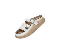 mophrati Lightweight Women s Slide Sandals Waterproof Soft Slip On Flat Sandal for Beach and Pool, White, 36