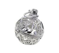 mophrati Lotus Beads Cage Charms Locket Pendant Settings for DIY Necklace Elegant and Delicate 925 Sterling, Silver, Type C