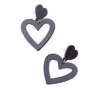 mophrati Love Heart Shaped Earrings Stylish And Lightweight Multiple Colors Available Wide Applications Love Heart Earrings Gifts, Grey