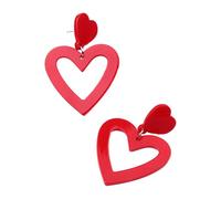 mophrati Love Heart Shaped Earrings Stylish And Lightweight Multiple Colors Available Wide Applications Love Heart Earrings Gifts, Red