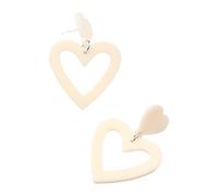 mophrati Love Heart Shaped Earrings Stylish And Lightweight Multiple Colors Available Wide Applications Love Heart Earrings Gifts, Beige