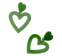 mophrati Love Heart Shaped Earrings Stylish And Lightweight Multiple Colors Available Wide Applications Love Heart Earrings Gifts, Green