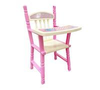 mophrati Lovely Re-born Doll Dinner Chair Compact And Lightweight Wide Application Plastic Pink High Chair For Babies