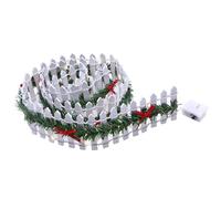 mophrati Magical Panels With Light Holiday Landscape LED Mini Christmas Fence Elf Prop Miniature Wooden With Light Christmas, white