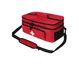 mophrati Medicines Organizer Bag with Adjustable Shoulder Strap Easy Carrying On Adventures Portable First Aid Bag Features Double Layer Offers Ample Storage