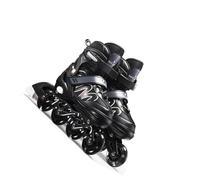 mophrati Men Women Inline Skates Adult High Elasticity Wear-Resistant Children Roller Skates Flash Shockproof Skating Shoes Girls, Black/L