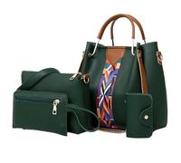 mophrati Messenger Bag ple And Practical For Various Occasions Shoulder Bag Leather Handbags Contrasting Color Splicing, green