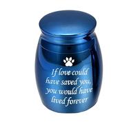 mophrati Metal Small S Paw Print Urn Paw Urn Waterproof Pet Commemorative Storage Small Corrode Steel. Forever Jar, blue