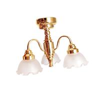 mophrati Miniature Dollhouse Chandelier Handmade With Sturdy Metal Materials for Creative Dollhouse Enhancements ApplicationMiniature Chandelier Is Suitable For Decorating, Style A