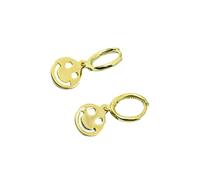 mophrati Modern Style Earrings For Women Safe Ingredients Electroplated Copper Rustproof Hoop Earrings Smiling Face Smooth Line