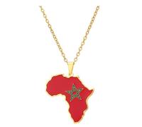 mophrati Morocco Map Pendant Necklace Versatile Style For Any Occasion Unique Morocco Map Flag Pendant Necklace Necklaces
