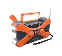 mophrati Multi-band Hand Cranked Radio | NOAA Alerts For Weather Updates Hand-cranked Crank And USB Charging Functions ABS, orange