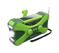 mophrati Multi-band Hand Cranked Radio | NOAA Alerts For Weather Updates Hand-cranked Crank And USB Charging Functions ABS, green
