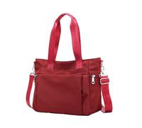 mophrati Multi-functional Womens Large Tote Bag - Multiple Carry Ways And Easy Organization Nylon Shoulder Bag Crossbody, Wine Red