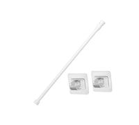mophrati Multipurpose Adjustable Curtain Pole Doorway Easy Lock Adjustable Length Small Spaces No Drills Or Screws Are Needed White Tension Rod Closet Shower Hanging Clothes, White, 50cm to 90cm