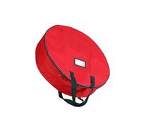 mophrati Multipurpose Storage Bag Christmas Garland Carry Organizer Foldable Round Zipped All Spaces No To Assemble Wreath Storage Bag Christmas Ornament Decoration, Red