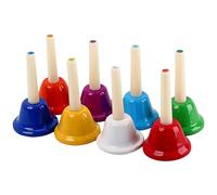 mophrati Musical Toy Anti-skidding Handles Reusable Bright Handbells Professional Lightweight 8-Note Hand Bell Children Baby