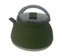 mophrati Outdoor Kettle Camping Kettle Boiling Water Over Fire 5L Reusable Folding Lightweight Family Picnics Backpacking Outdoor Travel Camp Tea Coffee Pot Folding, Dark Green, 18.2x10.5cm