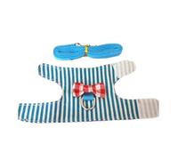 mophrati Pet Rat Harness - Secure And Stylish For Little Explorer Cute And Playful Strap On Harness With Accessory Rabbit, blue strips,1, S