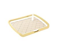 mophrati Pet Toilet Tray With Wall Column Lightweight Portable Indoor Solution Pups And Busy Owners Designed To Accommodate Small Pet Training Toilet Potty, Yellow, 66x50x5.2cm