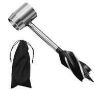 mophrati Portable Backpacking Hiking Shelter Building Tent Outdoor Wrench Woodworking Emergency Hole Maker Versatile Auger Drill Bit Bushcrafting Puncher Wood Peg Dowels Settler Tool