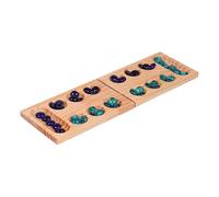 mophrati Portable Folding Mancala Board Game Set Kids And Adults With Durable Wooden Board And 48 Stones For Parties Classic Strategy Wood Mancala Game For Teen