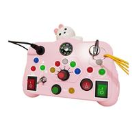 mophrati Portable LED Light Toys Promoting Hand Foot Coordination ABS Toys With LED Light Switches Are Busy Busy Buttons , pink